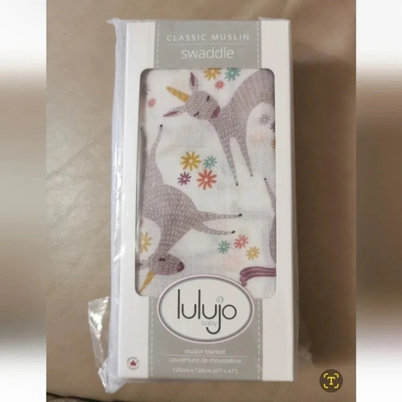 Baby Swaddle Lulujo Muslin  Blanket 47 x 47 - Picture 1 of 1